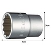 Tone Socket (12 Angles) 4D-21 Insertion Angle 12.7mm (1/2") Double