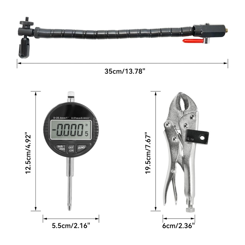 HFS(R) Disc and Rotor/Ball Joint Gage Set 0-1" Digital Dial