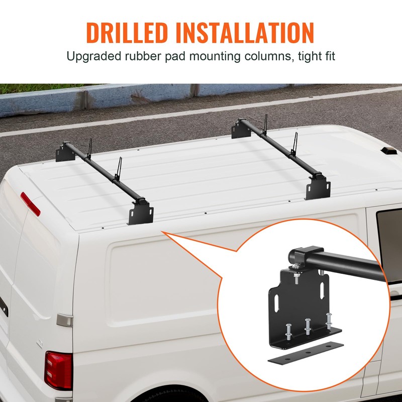 VEVOR Van Roof Ladder Racks - 60" Heavy-Duty Steel Racks,