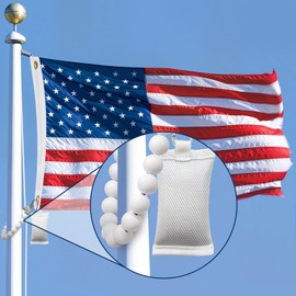 JRED Flag Weights for Bottom of Flag, Flagpole Retainer Ring 450 Grams Counterweight Set, Poles Accessories for 5 Inch Diameter Pole, with 2 Carabiner