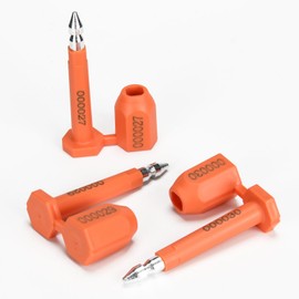 LeadSeals 20PCS Long Bolt Seals High Security Shipping Container Seals with Print Progressive Numbering Tamper Proof Seals for Cargo Containers, Trucks, Trailers ISO 17712 Certified (Orange)