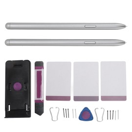 2Pcs Stylus for Tab S7 Magnetic 4096 Pressure Level Menu Function Precise Control Durable Smart Pen with Accessories Silver