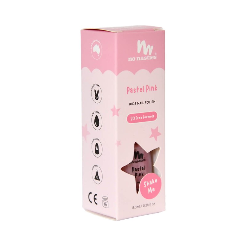 No Nasties Kids Water-Based Nail Polish - Pastel Pink, 8.5ml