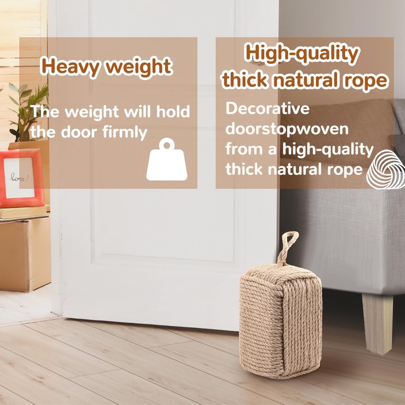 Morningro 2 Pcs Rope Door Stop Decorative Door Stop with