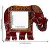 Purpledip Artistic Photoframe Wooden Elephant Shaped for 4x4 inch photo