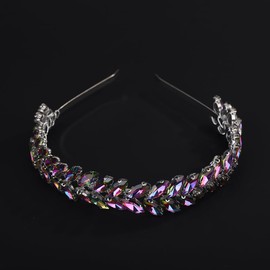 BERYUAN Multi Rhinestone Crystal Headband Teardrop Rhinestone Headband Simple Rhinestone Wedding Headband Wedding Hair Accessories for Women (purple)