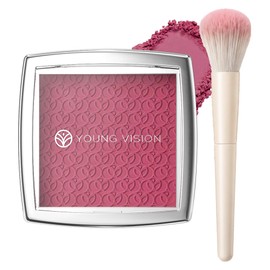 Blendable Powder Blush for Cheeks with Brush, Berry Muse