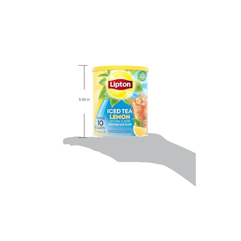 Lipton Lemon Iced Tea Mix 10 Quarts Refreshing Sweetened Powdered