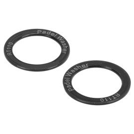 SUNGOOYUE 2Pcs Extended Bike Pedal Washers, Titanium Alloy Waterproof Rustproof Road Bike Pedal Extension Spacers(Black)