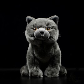 Simulation British Shorthair Plush Toys, 11.02inch Cute British Shorthair Stuffed Animal Plush Toys for Kids Boys and Girls Kawaii Birthday Gifts, Room Decoration
