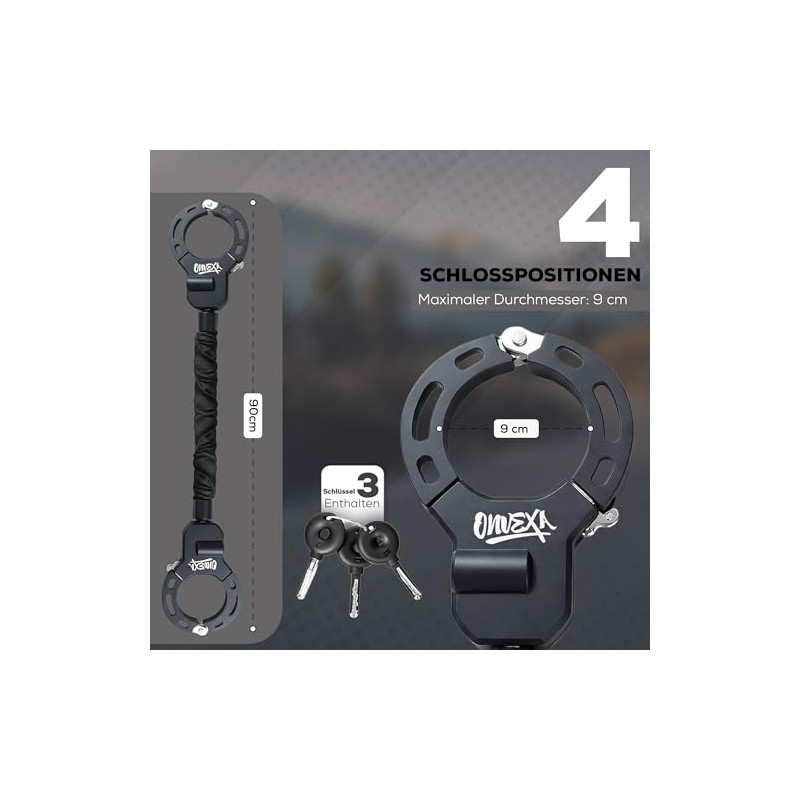 90 cm Hardened Steel Handcuff Lock - Anti-Theft Device for
