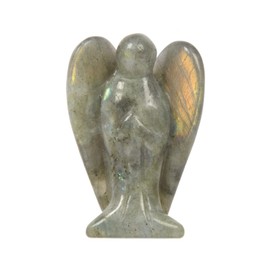 Justinstones Carved Labradorite Gemstone Peace Angel Pocket Guardian AngelHealing Statue 2 inch