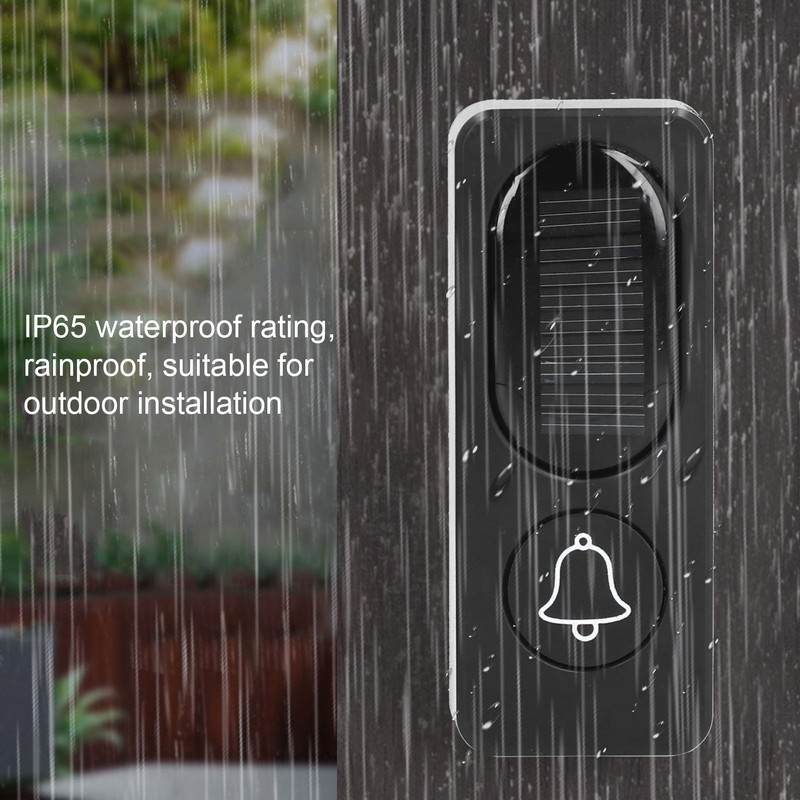 Wireless Door Bell Alarm System Waterproof Solar Electric Doorbell with