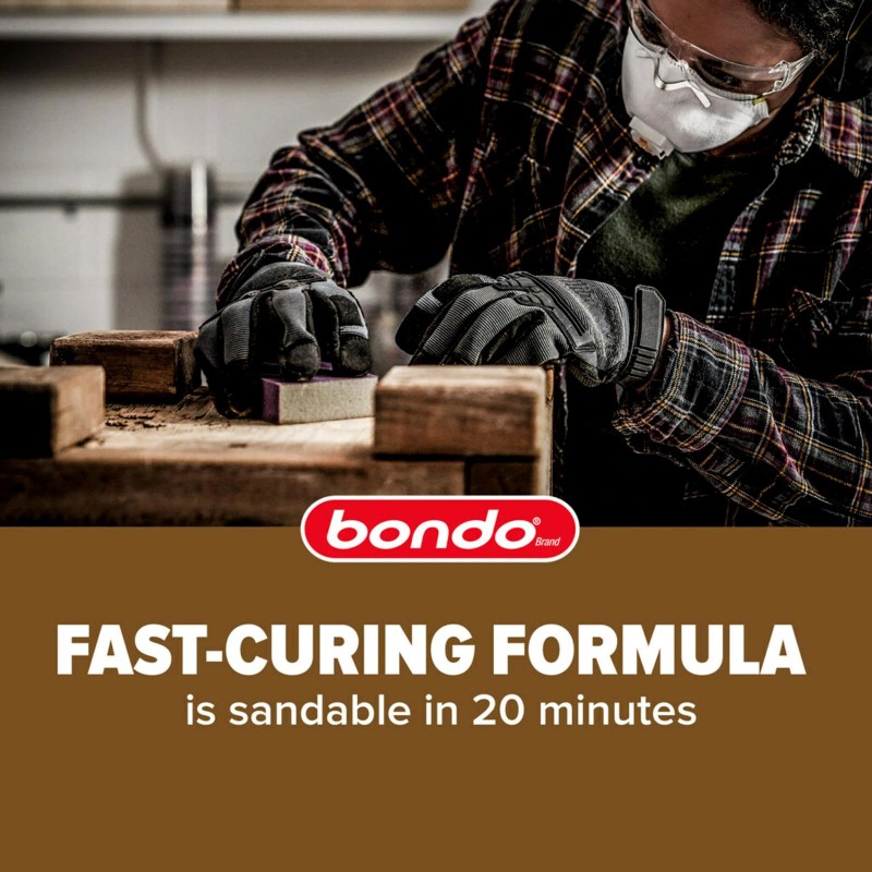 Bondo Wood Filler 12 oz with Hardener 0.5 oz, Repairs