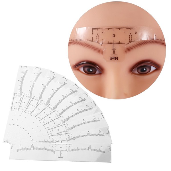 Filfeel disposable eyebrow ruler, 10 pieces, positioned eyebrow sticker, care shaper, ruler, ruler tool for make-up.