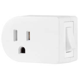 Cordinate Grounded Outlet On/Off Power Switch, 3 Prong, Plug in Adapter, Easy to Install, For Indoor Lights and Small Appliances, Energy Saving, White, 49968, 1 Pack