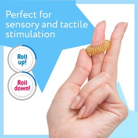 Spiky Sensory Finger Rings (Pack of 10) - Great Spikey Fidget Toy for Kids and Adults - Fun Set for Acupressure - Great Classroom Supplies by Impresa Products