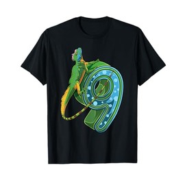 9 Year Old Lizard Reptile 9th Birthday Party B-day T-Shirt
