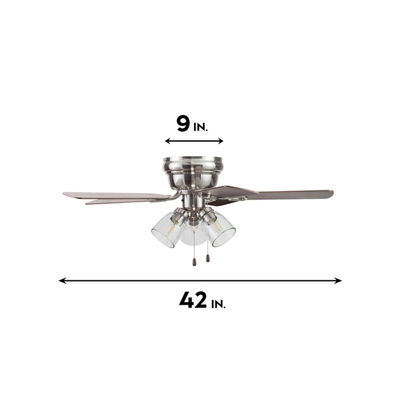 Portage Bay 51437 Renton Ceiling Fan, 42, Brushed Nickel