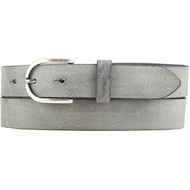 BELTINGER Children's Belt Made of Soft Full Cowhide Leather Vintage Look 3 cm Leather Belt for Girls 30 mm Narrow Belt Used Look, Dark grey, antique silver.