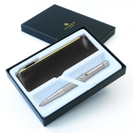 AT Cross Beverly Rollerball Pen in Gift Box with Black Zipped Case - Choose Design (Satin Chrome)