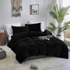 KAREVER Black Velvet Comforter Set - Cal King Flannel Bedding
