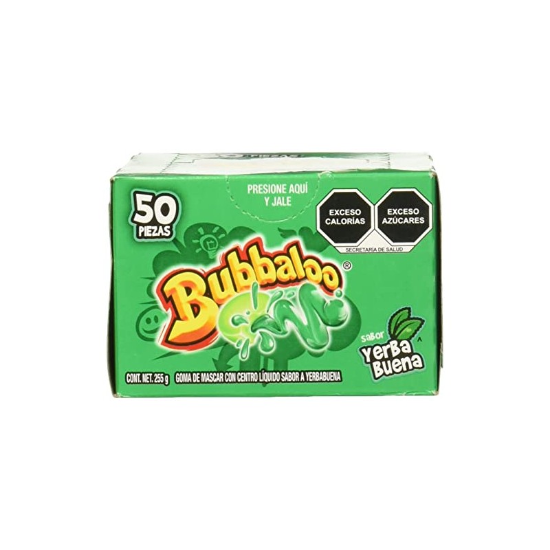 Bubbaloo Yerbabuena. Pepermint Bubbaloo Mexican Chewing Gum - 1 Pack