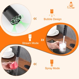 RALANDA Kitchen Faucets, Matte Black Kitchen Faucet with Pull Down Sprayer, 2.5GPM High Arc Single Handle Stainless Steel Kitchen Sink Faucets for Farmhouse Camper Laundry Rv Bar