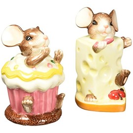 CG Mouse with Cheese and Cupcake Salt and Pepper Shakers, 3.5"