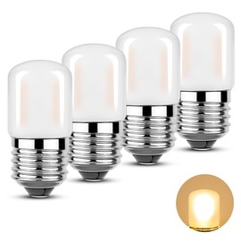 Genixgreen Low Watt Light Bulb Dimmable, Frosted LED Night Light Bulb 30W Equivalent, T28 3 Watt Tiny LED Fridge Bulb Decorative E26 Edison Bulb,Warm White 2700k, CRI 90+, 300LM, Pack of 4