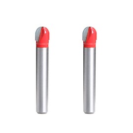 Aopin Core Box Router Bit 5/16" Cutting Dia 1/4" Shank Dia Double Flute Round Nose Tipped Round Groove Router Bit, Carbide, Black, Silver, 2Pcs