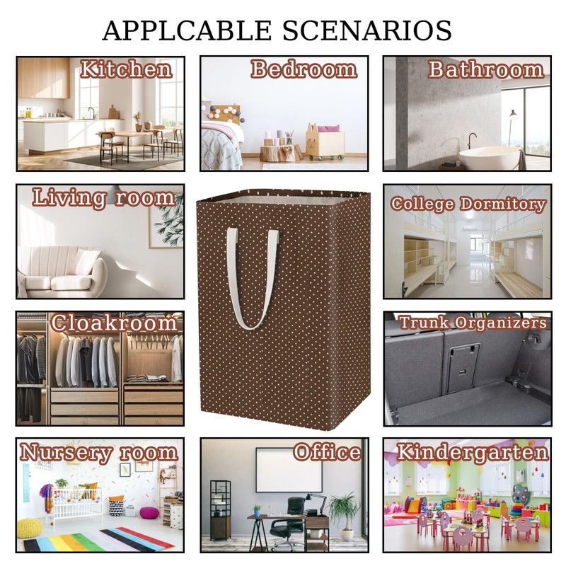 Waterproof Laundry Hamper Collapsible Laundry Basket Leather Handle Laundry Bag