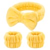 Fmeida Skincare Headband and Wristband Set-Yellow,3 Pack