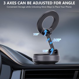Soporte magnético para Coche, Soporte para teléfono para salpicadero, Soporte magnético con Ventosa para Coche, Soporte Giratorio 360° para y teléfonos Android