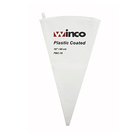 Winco Pastry Bag Cotton with Plastic Coating, 16-Inch, Medium, White