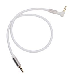 3.5 Mm Male to Male Braided Auxiliary Cord, 3.5mm Nylon Braided Aux Cable, 90 Degree Right Angle 3.5mm Cable Compatible with Headphone, Smartphone, Home Car Stereo, Speaker,
