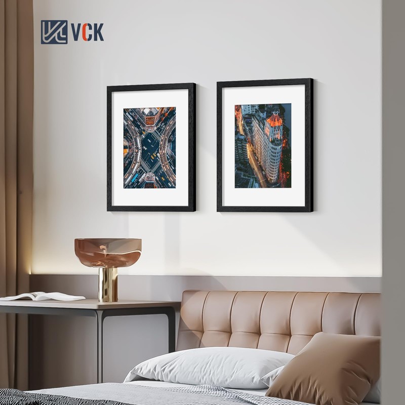 VCK 16x20 Picture Frame 4 Pack, Black Wood Poster Frame,