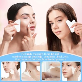 Stainless Steel Gua Sha & Jade Roller Set, Facial Massage Tools for Skin Firming, Facial Sculpting & Daily Self Care
