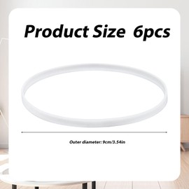 6pcs Gasket for HELIMIX 2.0 Vortex Blender Shaker Bottle 28oz, Silicone Sealing Ring Seal Parts Leak-Proof Water Bottle Lid O Ring Seal Part for Cup Lid BPA Free Accessories Replacement(White)