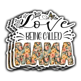 (3Pcs) Love Being Called Mama Sticker - Quotes Vinyl Decal for Water Bottles, Books, Laptops, Phones, Tumblers, Size 2.8 x 3 Inch