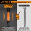 13-Pieces Impact Slotted Bit Set, LATTOOK 1/4'' Hex Shank Slotted