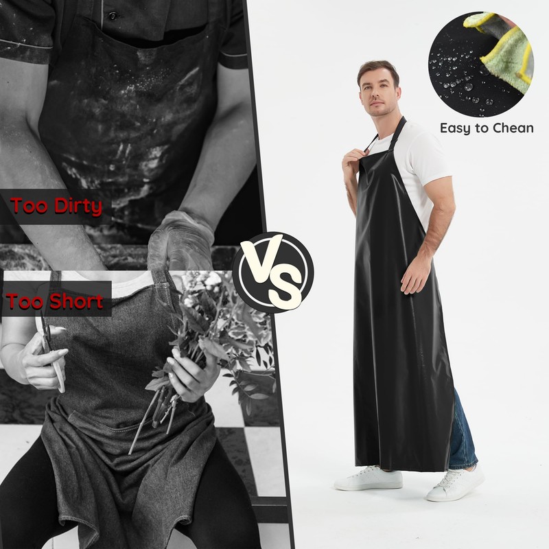Thicker Rubber Apron, 51.18 x 35.43" Adjustable Apron, Heavy Duty