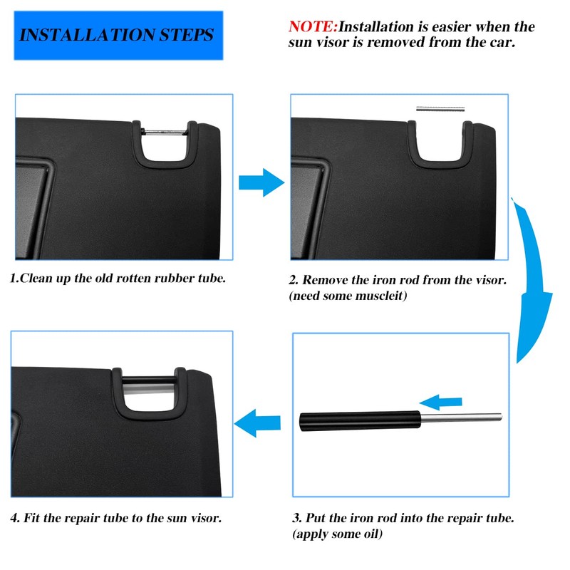 Sun Visor Repair Kit for Jeep Wrangler JK JKU 2007-2017,Sunvisor