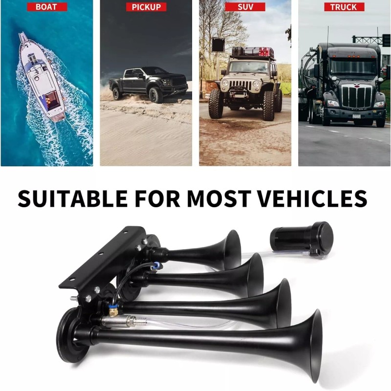 Horn FARBIN 4-speaker 12V air horn 150dB car horn kit
