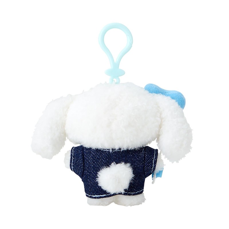 Sanrio 182591 Mascot Holder (Denim Patch) Cinnamo Roll Plush Keychain