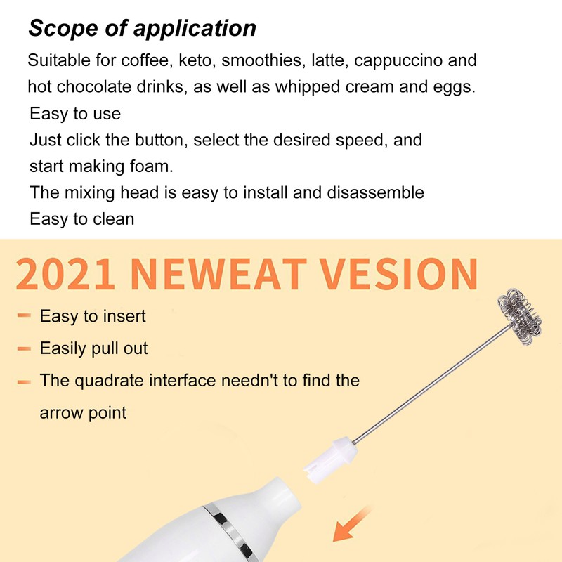 Milk Frother 3Gear MultiFunction Mixer HandHeld Electric Milk Foam Machine