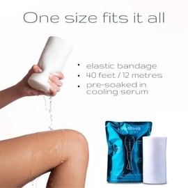 Envoltura corporal para drenaje linfático y tonificación. Efecto refrescante en piernas y abdomen. Tonifica, reafirma y reduce la hinchazón | Envoltura prehumedecida de 12 metros | Cafeína, ni