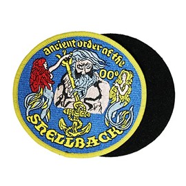 PatchShake 4.5" Big US Navy Crossing of The Equator Shellback Embroidered Hook and Loop Patch for Tactical Backpack