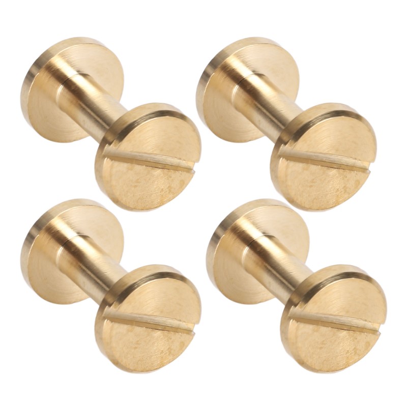 50 Set Binding Rivet Round Flat Head Brass Slot Screw