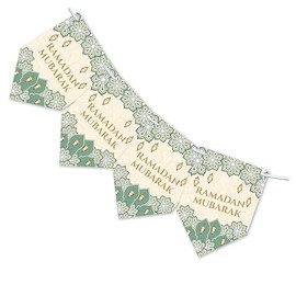 Eid Mubarak Ramadan Kareem Iftar Party Muslim Islam Pendant Bunting Home Party Banner Decor x 12 flags - Ramadan Mubarak